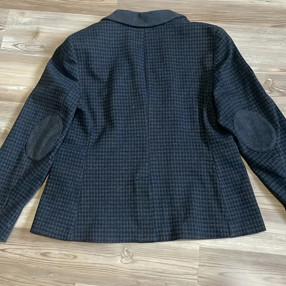 Talbots Blazer Black & Gray Houndstooth Cotton blend Womens size L Classic - Picture 10 of 13